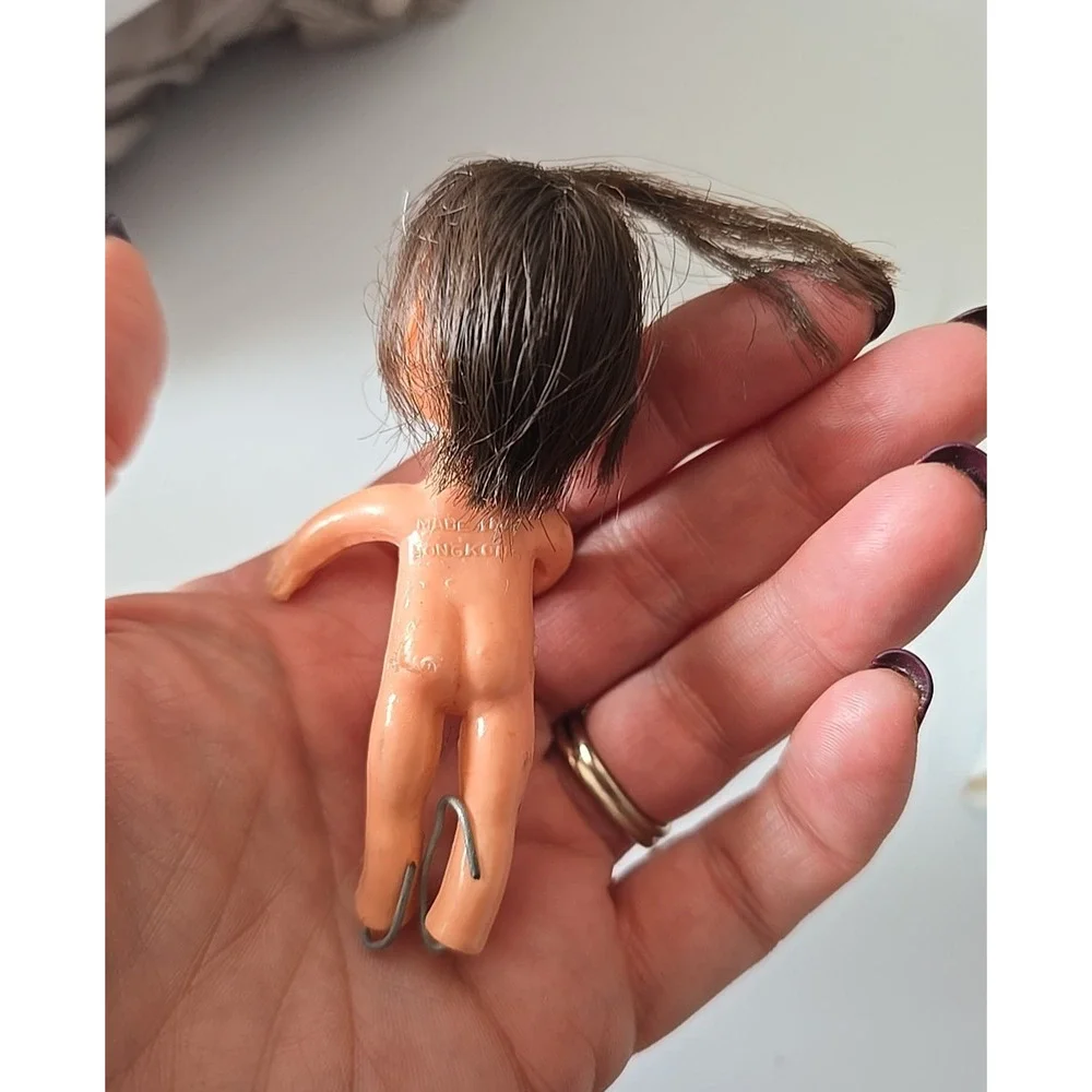 Vtg Miniature Dark Hair Liddle Kiddle‎ Made in Hong Kong Collectible Baby Doll